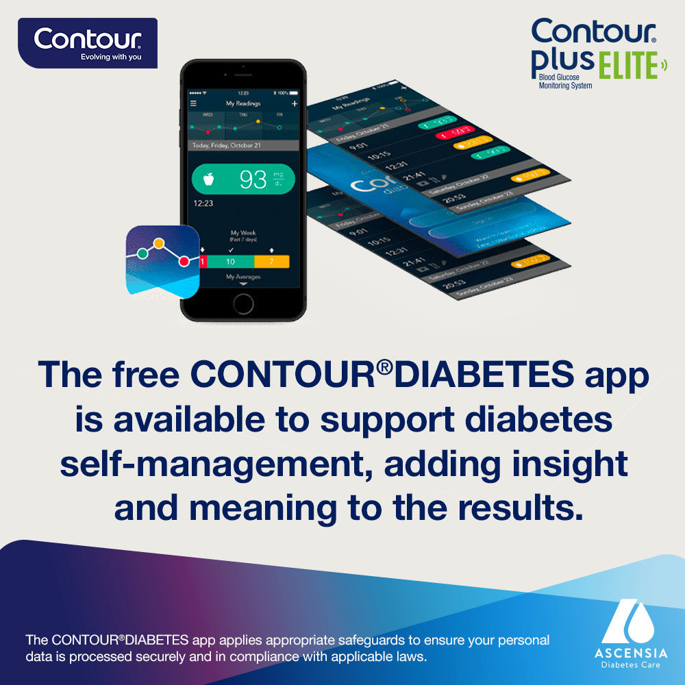 Contour Plus Elite Blood Glucose Monitoring System With Free 20 Strips