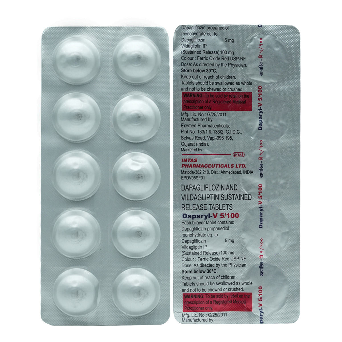 Daparyl V 5 100 Tablet 10 S Price Uses Side Effects Composition