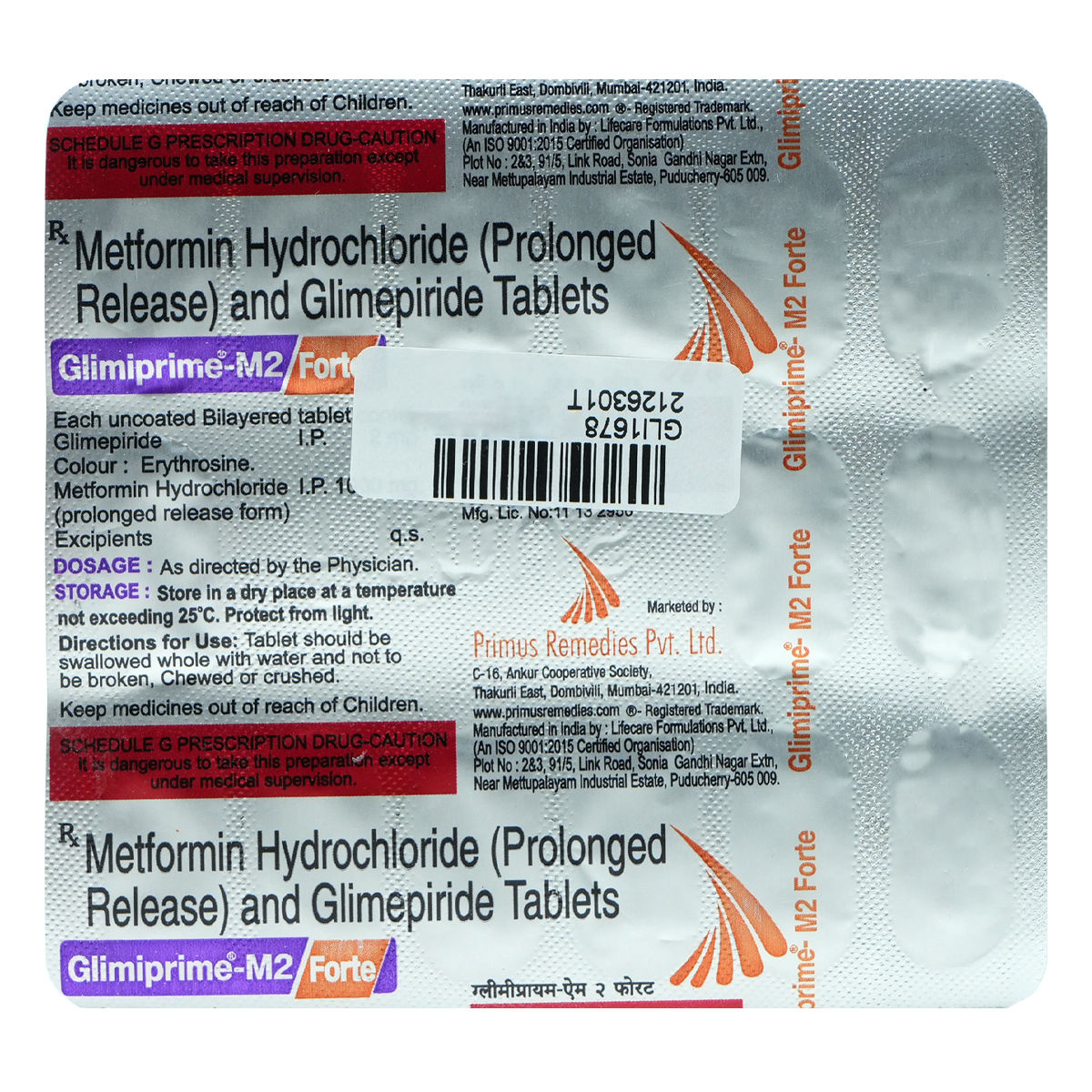 Glimiprime M2 Forte Tablet 15 S Price Uses Side Effects Composition