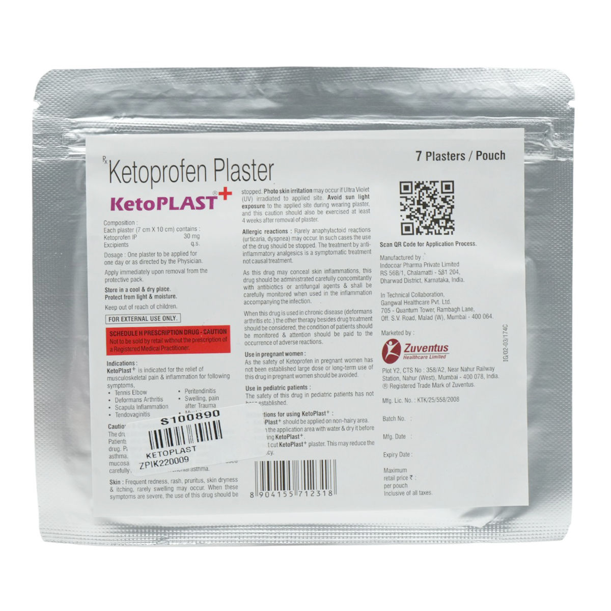 Ketoplast Plus Plaster 7 S Price Uses Side Effects Composition