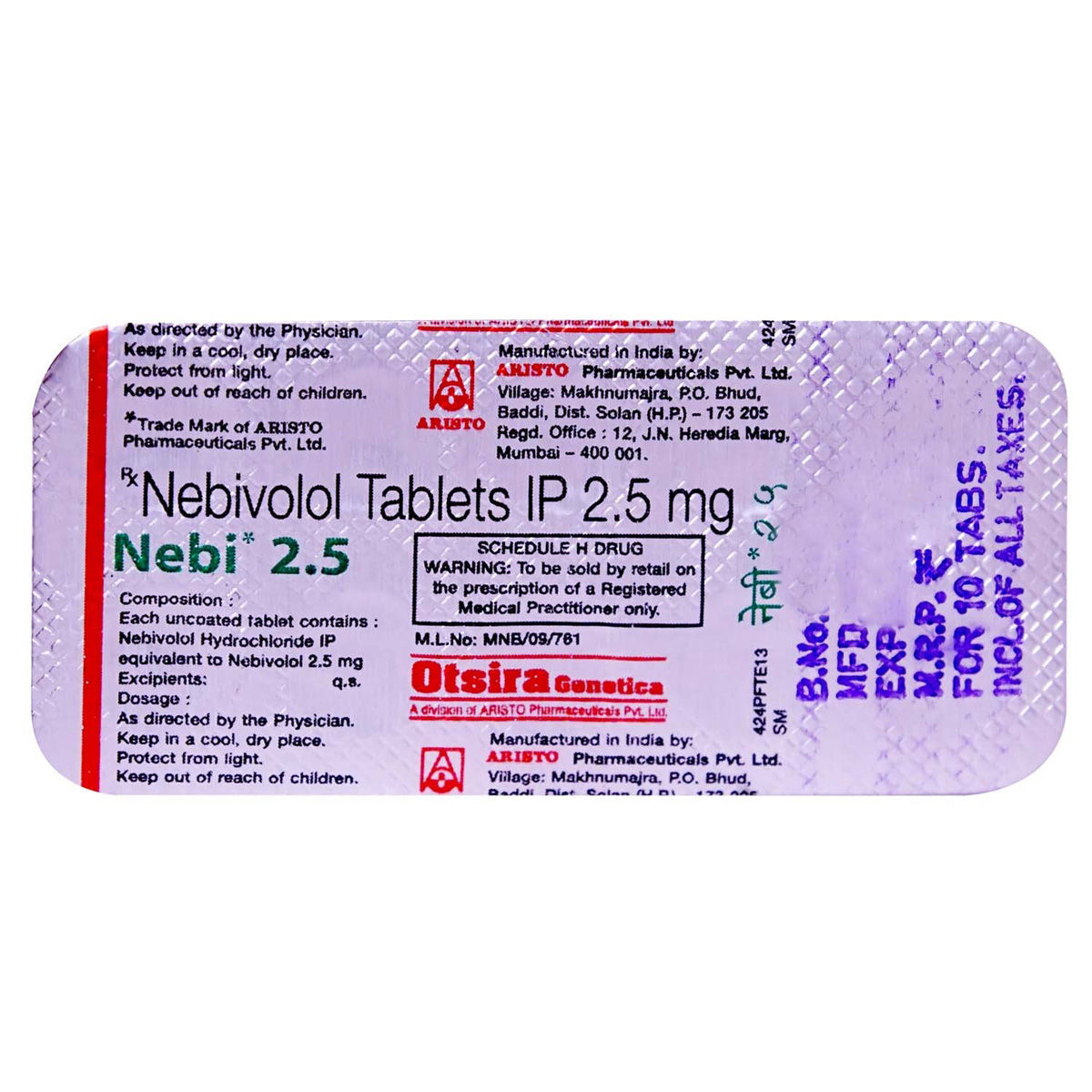 Nebi 2 5 Tablet 10 S Price Uses Side Effects Composition Apollo