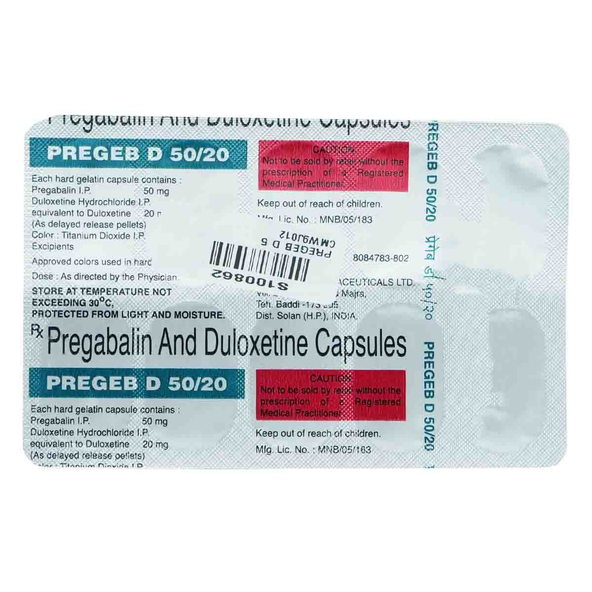 Pregeb D 50 20 Capsule 10 S Price Uses Side Effects Composition