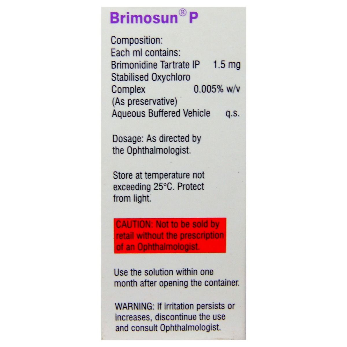 Brimosun P Eye Drop 5 Ml Price Uses Side Effects Composition