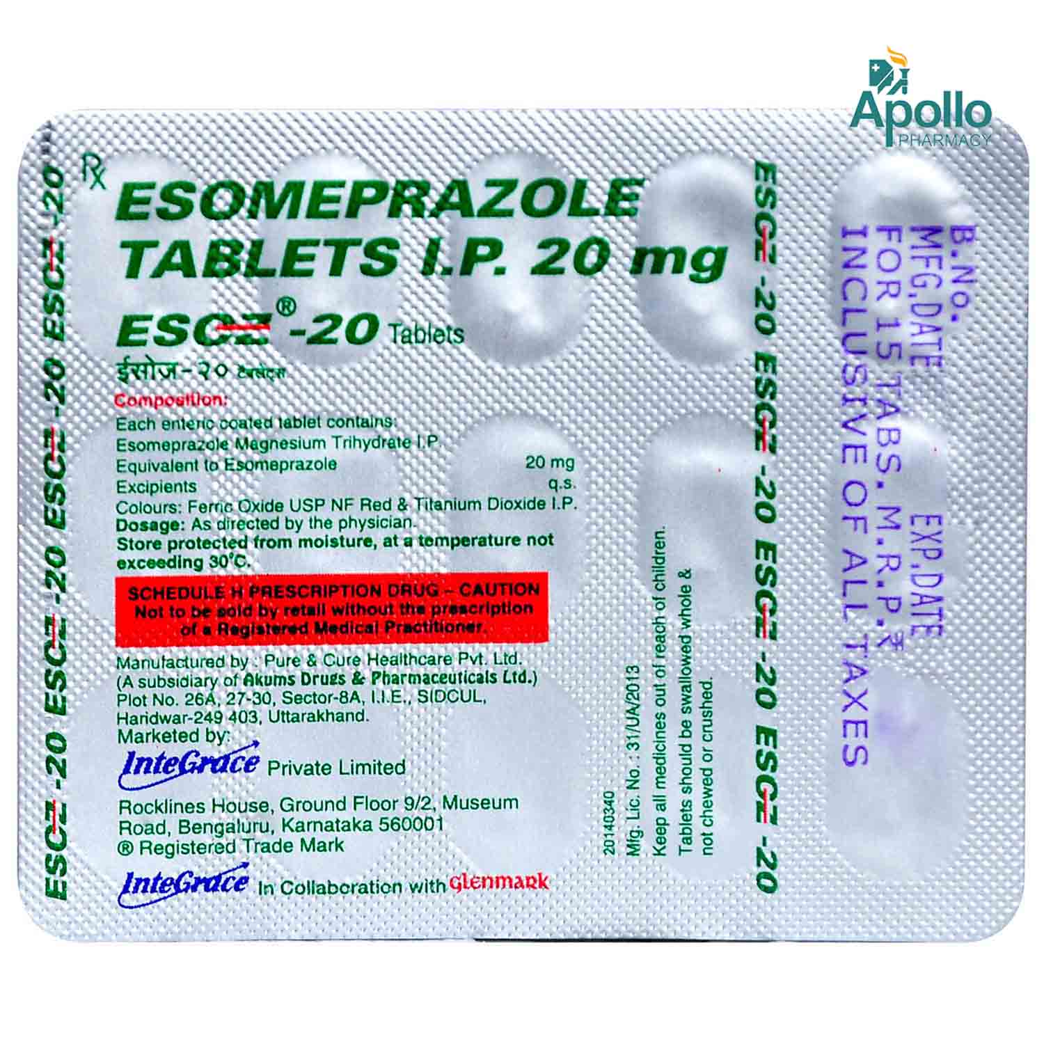 Esoz Mg Tablet S Price Uses Side Effects Composition Apollo