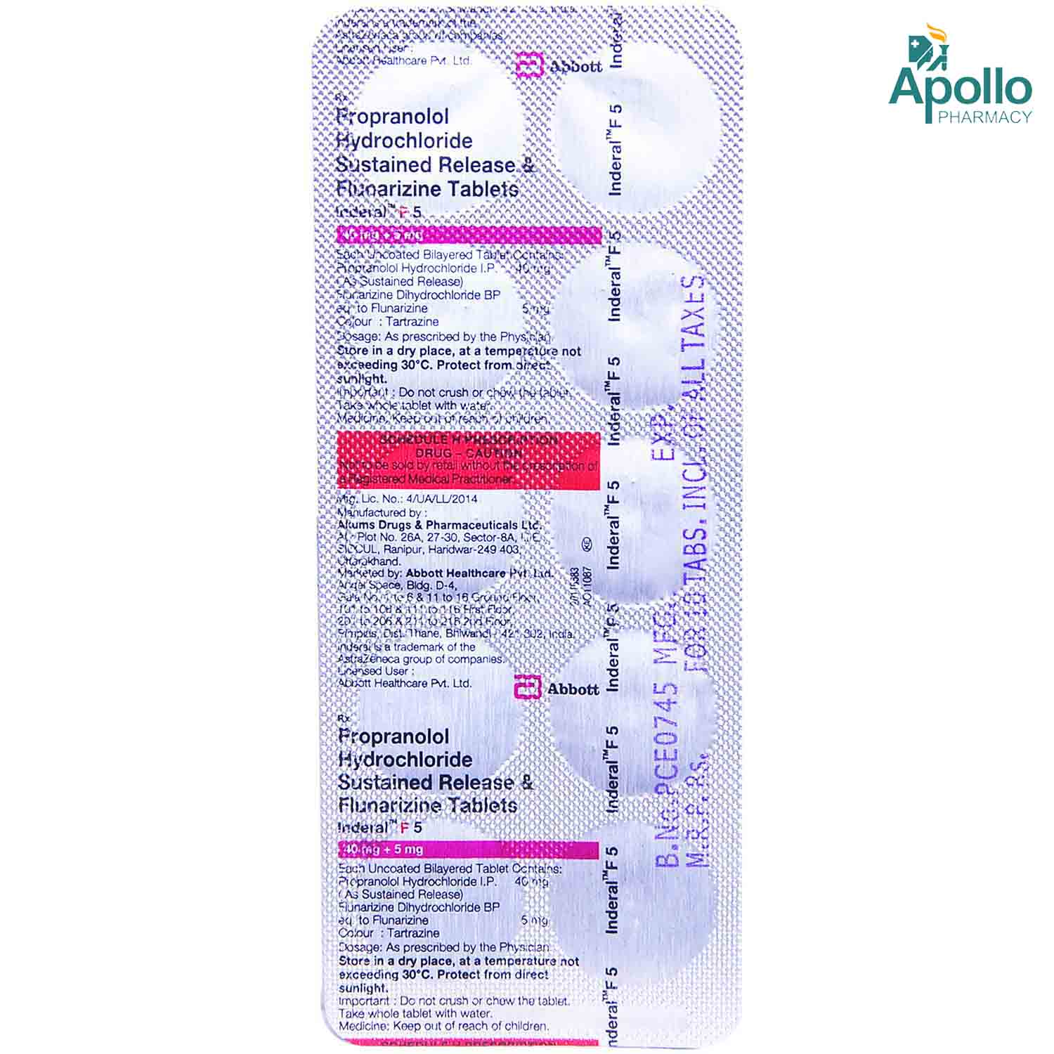 Inderal F Tablet S Price Uses Side Effects Composition Apollo