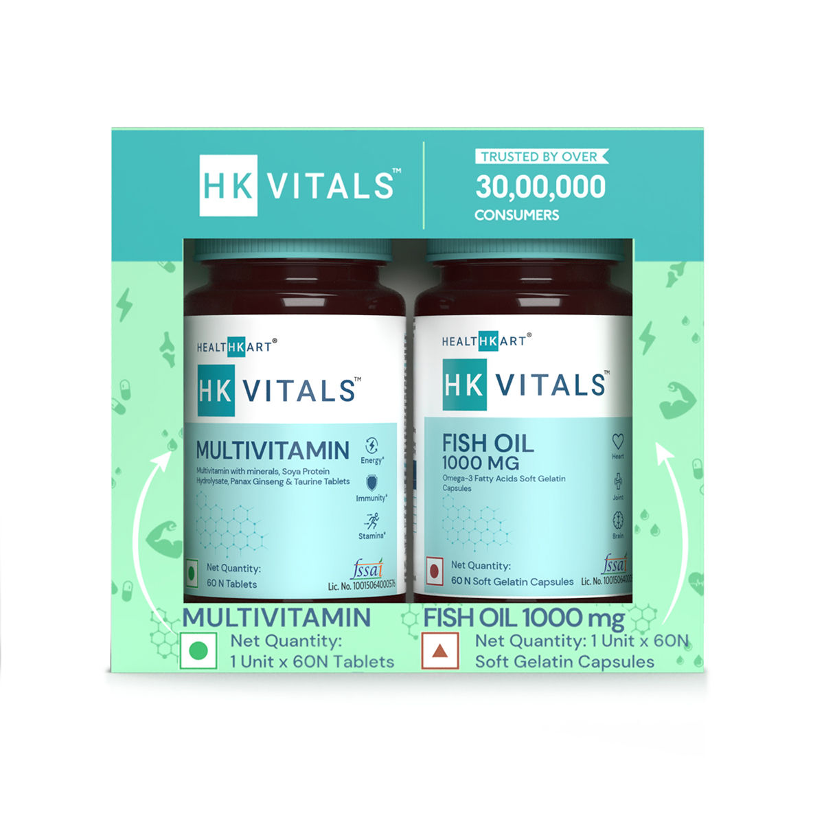 Buy Healthkart Hk Vitals Multivitamin And Fish Oil Mg Combo