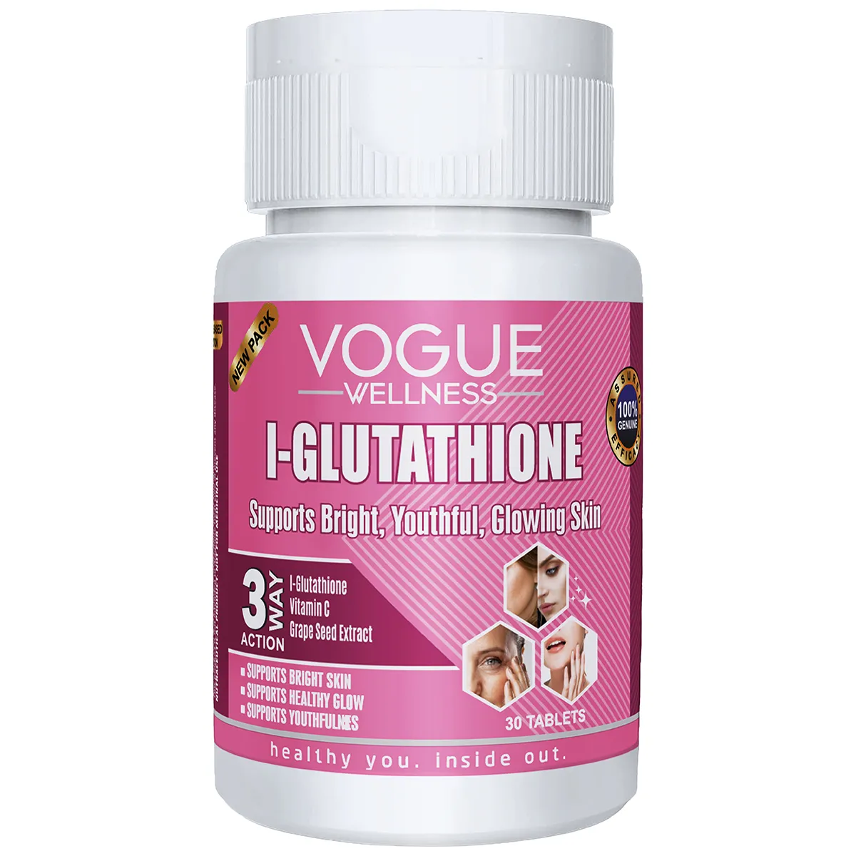 Vogue Wellness L-Glutathione, 30 Tablets | Supports Bright, Youthful & Glowing Skin का उपयोग, फायदे ,साइड इफेक्ट,कीमत in Hindi
