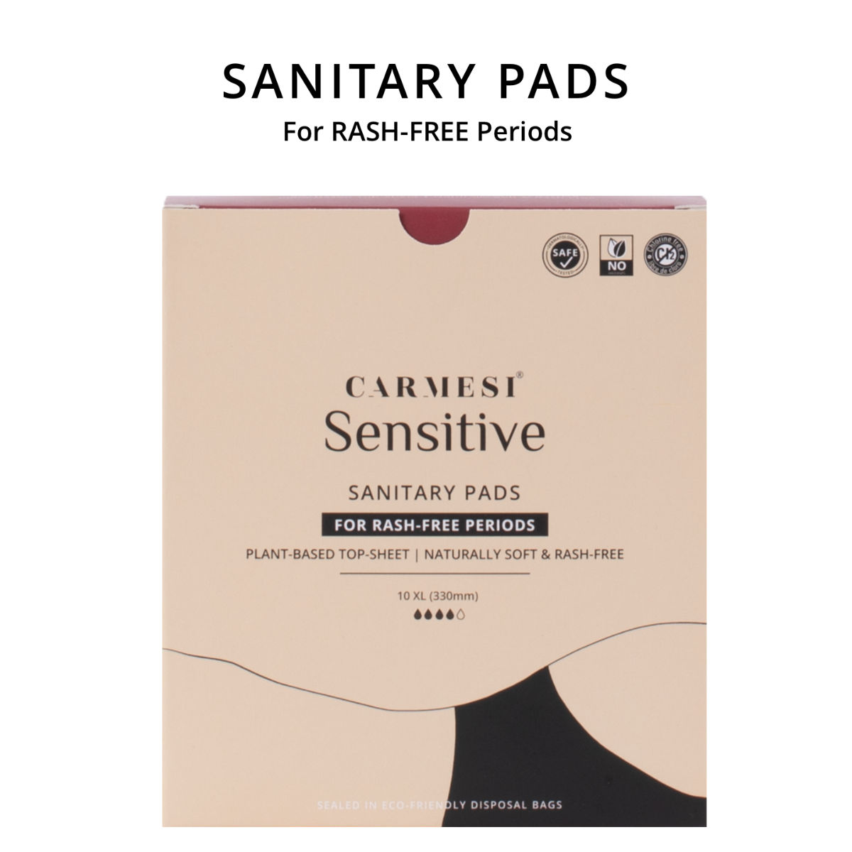 Carmesi Sensitive Sanitary Pads XL, 10 Count Price, Uses, Side Effects ...