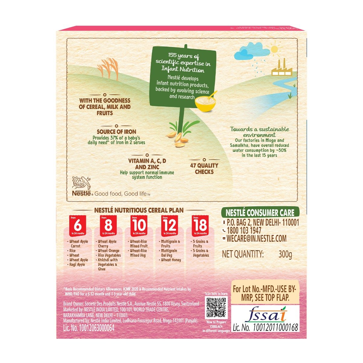 CERELAC Baby Food Cereal | No Preservatives | Wheat Rice Mixed Fruit for 10 to 24 Months Baby | Source of Iron & Protein | Instant Baby Food Cereal | 300 gm, Pack of 1 CERELAC Baby Food Cereal | No Preservatives | Wheat Rice Mixed Fruit for 10 to 24 Months Baby | Source of Iron & Protein | Instant Baby Food Cereal | 300 gm, Pack of 1