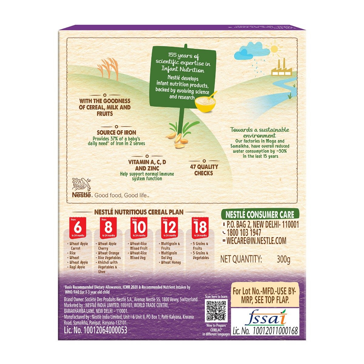 Nestle CERELAC 5 Grains & Fruits Baby Food Cereal, No Preservatives, 18 to 24 Months Baby, 300 gm, Pack of 1 Nestle CERELAC 5 Grains & Fruits Baby Food Cereal, No Preservatives, 18 to 24 Months Baby, 300 gm, Pack of 1