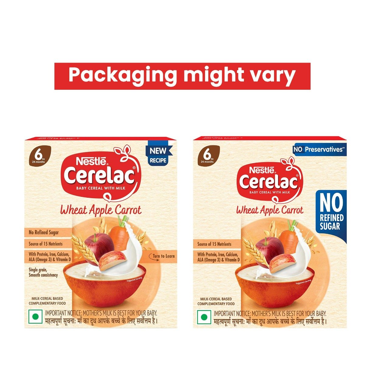 CERELAC Baby Food Cereal | No Refined Sugar | No Preservatives | Wheat Apple Carrot for 6 to 24 Months Baby | Omega 3 Iron Protein Calcium Vitamin D for Babies | Instant Baby Food Cereal | 300 gm, Pack of 1 CERELAC Baby Food Cereal | No Refined Sugar | No Preservatives | Wheat Apple Carrot for 6 to 24 Months Baby | Omega 3 Iron Protein Calcium Vitamin D for Babies | Instant Baby Food Cereal | 300 gm, Pack of 1