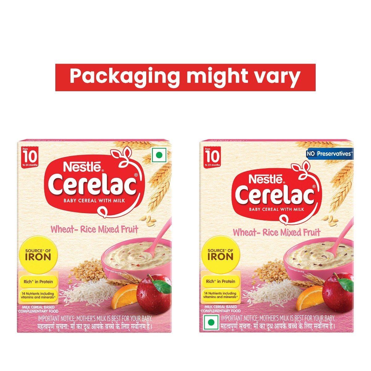 CERELAC Baby Food Cereal | No Preservatives | Wheat Rice Mixed Fruit for 10 to 24 Months Baby | Source of Iron & Protein | Instant Baby Food Cereal | 300 gm, Pack of 1 CERELAC Baby Food Cereal | No Preservatives | Wheat Rice Mixed Fruit for 10 to 24 Months Baby | Source of Iron & Protein | Instant Baby Food Cereal | 300 gm, Pack of 1