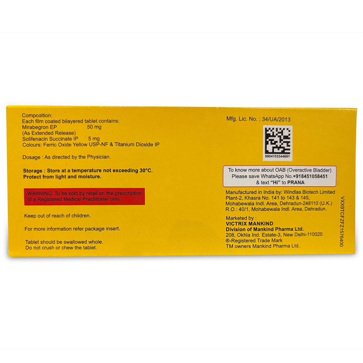 Mirablad-S 50 Tablet 10's, Pack of 10 Mirablad-S 50 Tablet 10's, Pack of 10