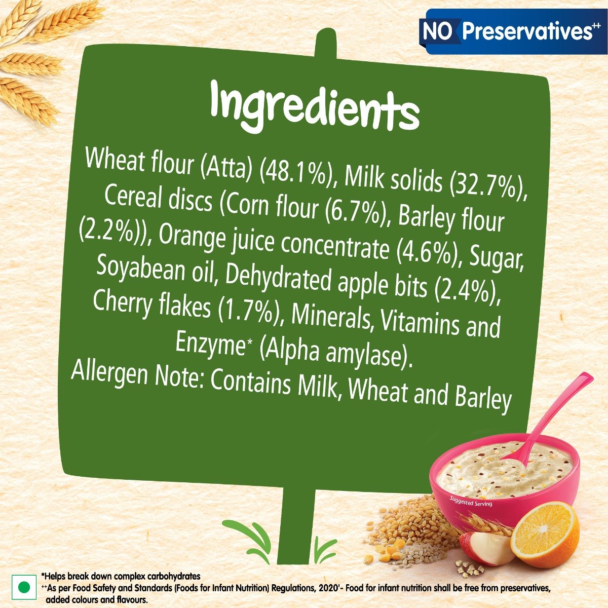 CERELAC Baby Food Cereal | No Preservatives | Multigrain & Fruits for 12 to 24 Months Baby | Source of Iron & Protein | Instant Baby Food Cereal | 300 gm, Pack of 1 CERELAC Baby Food Cereal | No Preservatives | Multigrain & Fruits for 12 to 24 Months Baby | Source of Iron & Protein | Instant Baby Food Cereal | 300 gm, Pack of 1