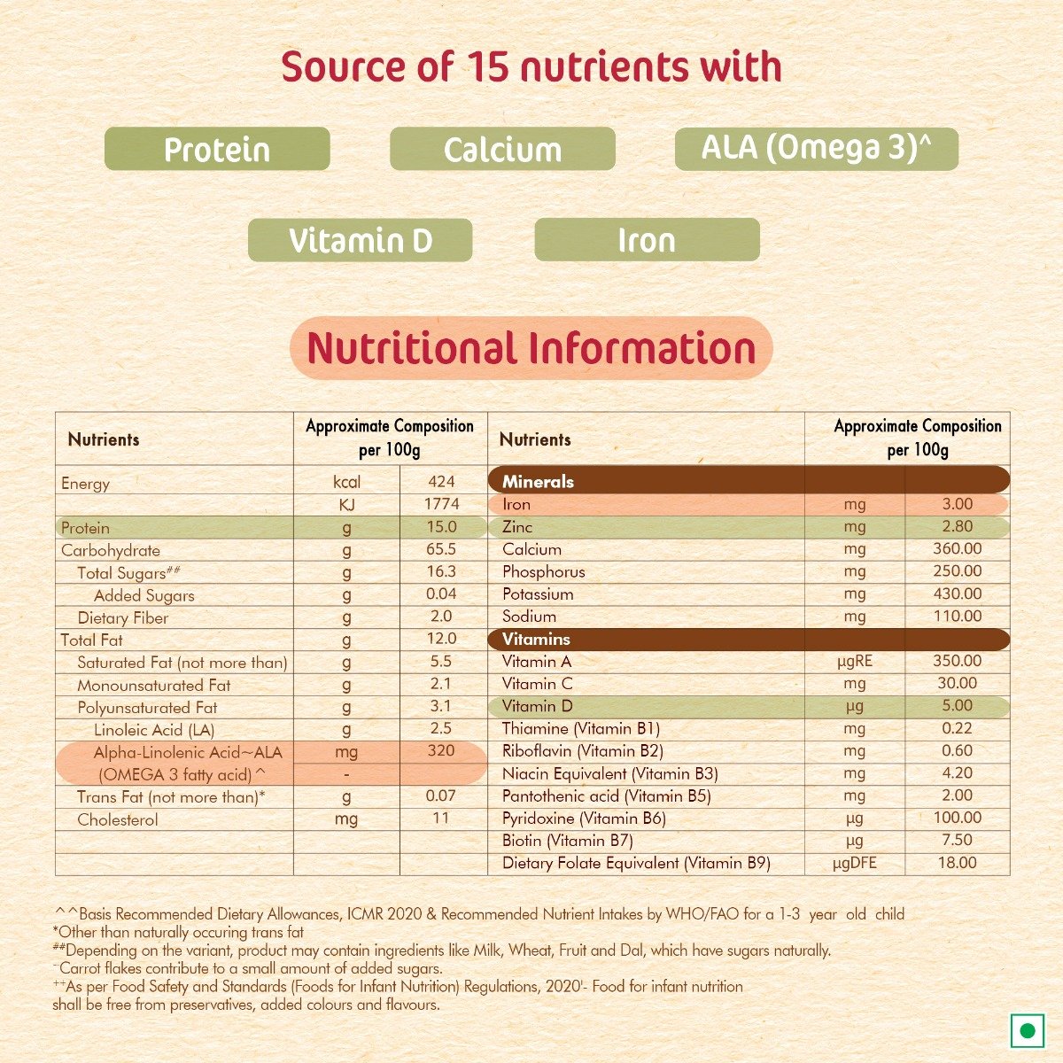 CERELAC Baby Food Cereal | No Refined Sugar | No Preservatives | Multigrain Dal Veg for 12 to 24 Months Baby | Omega 3 Iron Protein Calcium Vitamin D for Babies | Instant Baby Food Cereal | 300 gm, Pack of 1 CERELAC Baby Food Cereal | No Refined Sugar | No Preservatives | Multigrain Dal Veg for 12 to 24 Months Baby | Omega 3 Iron Protein Calcium Vitamin D for Babies | Instant Baby Food Cereal | 300 gm, Pack of 1