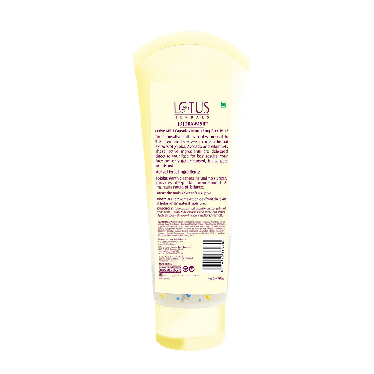 Lotus Herbals Jojoba Nourishing Face Wash, 80 gm Price, Uses, Side