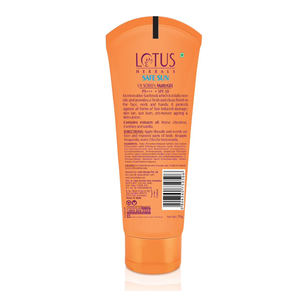 Lotus Herbals Safe Sun Uv Screen Matte Gel Spf 50 Pa 50 Gm Price