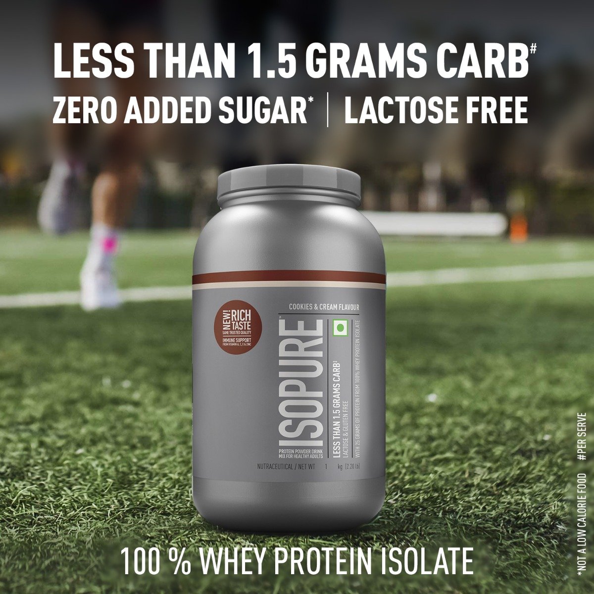 Isopure Less Than 1.5 gm Carbs 100% Whey Protein Isolate Creamy Vanilla Flavour Powder, 4.40 lb, Pack of 1 Isopure Less Than 1.5 gm Carbs 100% Whey Protein Isolate Creamy Vanilla Flavour Powder, 4.40 lb, Pack of 1