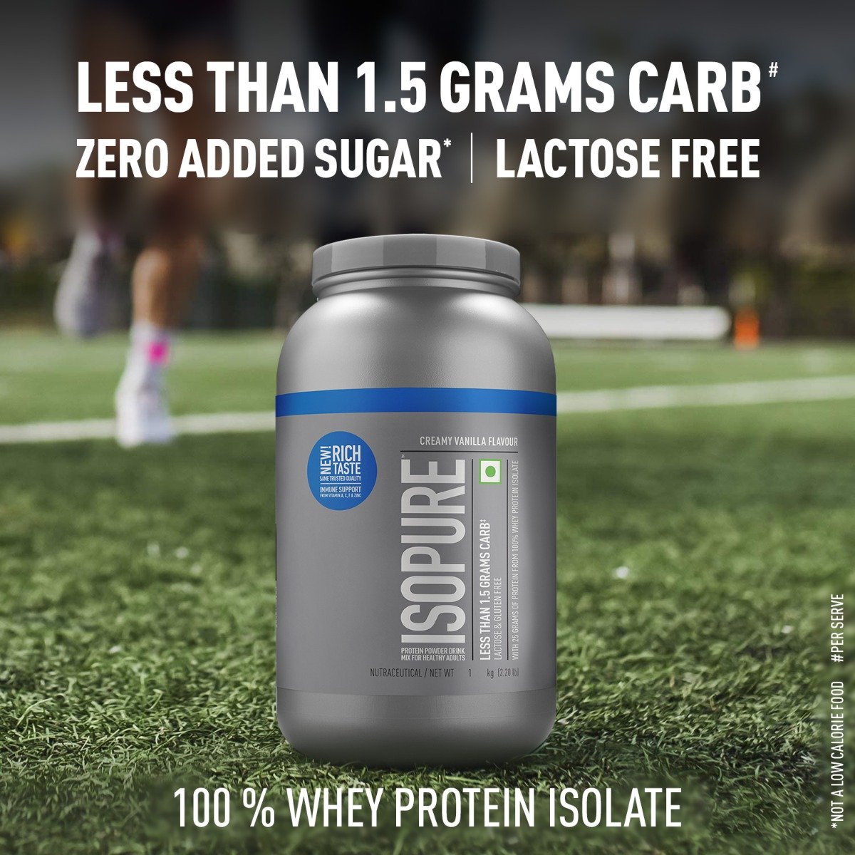 Isopure Less Than 1.5 gm Carbs 100% Whey Protein Isolate Creamy Vanilla Flavour Powder, 2.20 lb, Pack of 1 Isopure Less Than 1.5 gm Carbs 100% Whey Protein Isolate Creamy Vanilla Flavour Powder, 2.20 lb, Pack of 1