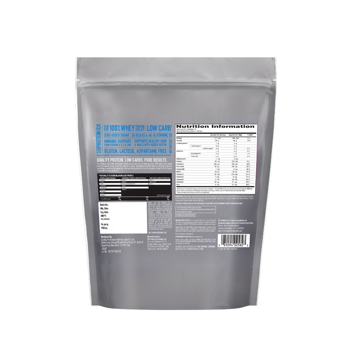 Isopure Less Than 1.5 gm Carb Creamy Vanilla Flavour Protein Powder, 500 gm, Pack of 1 Isopure Less Than 1.5 gm Carb Creamy Vanilla Flavour Protein Powder, 500 gm, Pack of 1