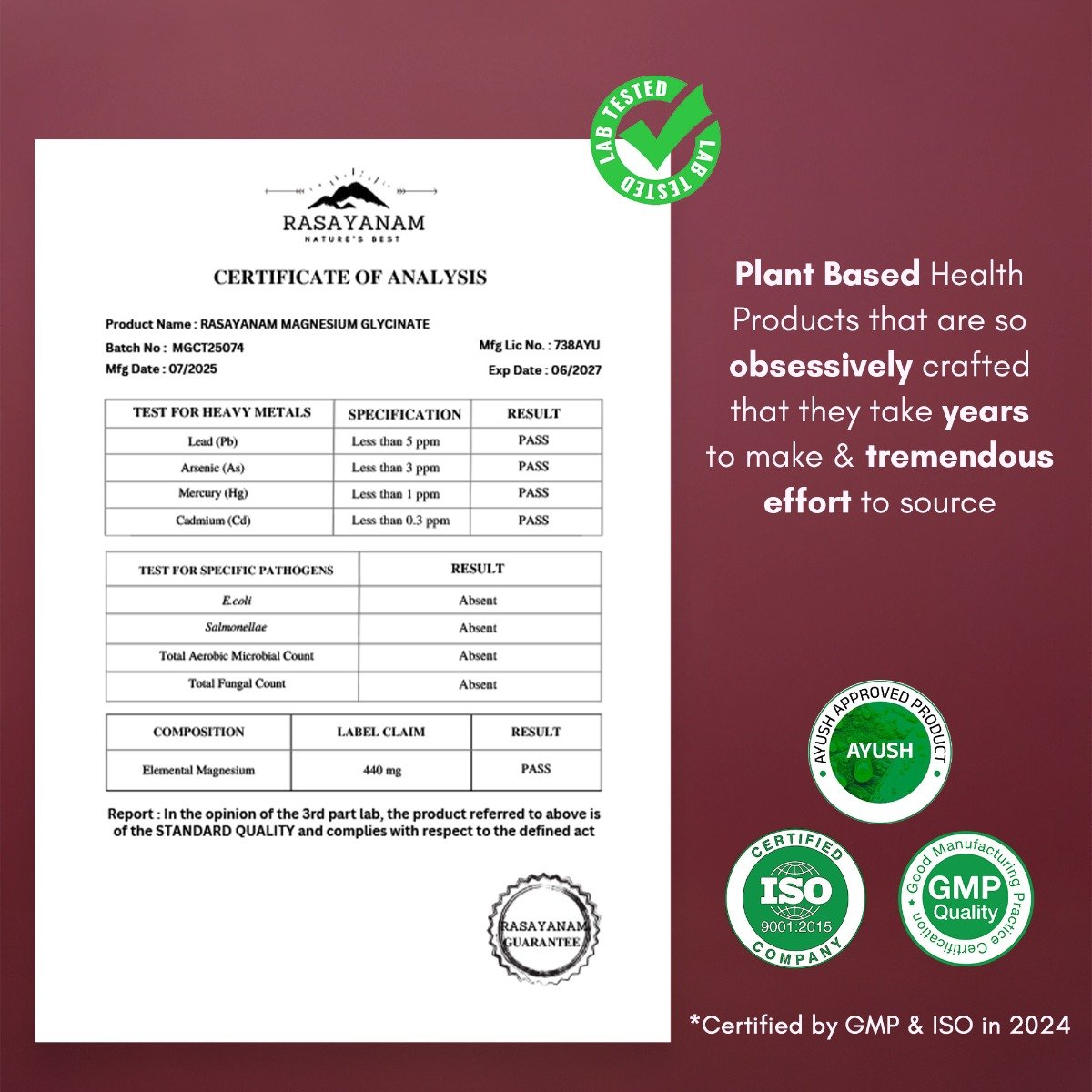 Rasayanam Plant Based Vitamin B12, 60 Capsules, Pack of 1 Rasayanam Plant Based Vitamin B12, 60 Capsules, Pack of 1