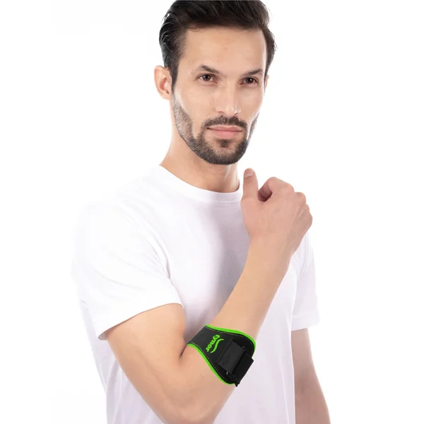 Tynor Tennis/Golfer's Elbow Support Pro Neo Green Universal, 1 Count, Pack of 1