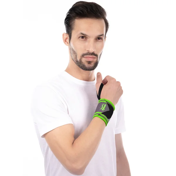 Tynor Wrist Wrap With Thumb Loop Neo Green Ambidextrous Universal, 1 Count, Pack of 1