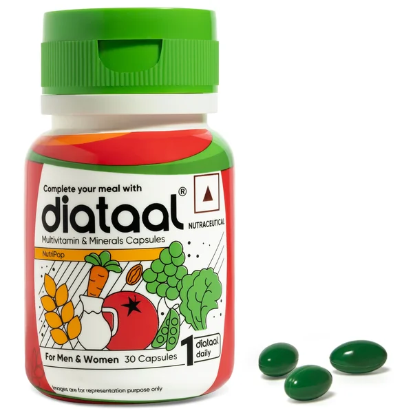 Diataal Multivitamin For Men &amp; Women 30 Capsules |B-complex, Biotin, Zinc, Copper | Immunity, Energy, Skin, Hair | Health Supplement for Men &amp; Women, Pack of 1