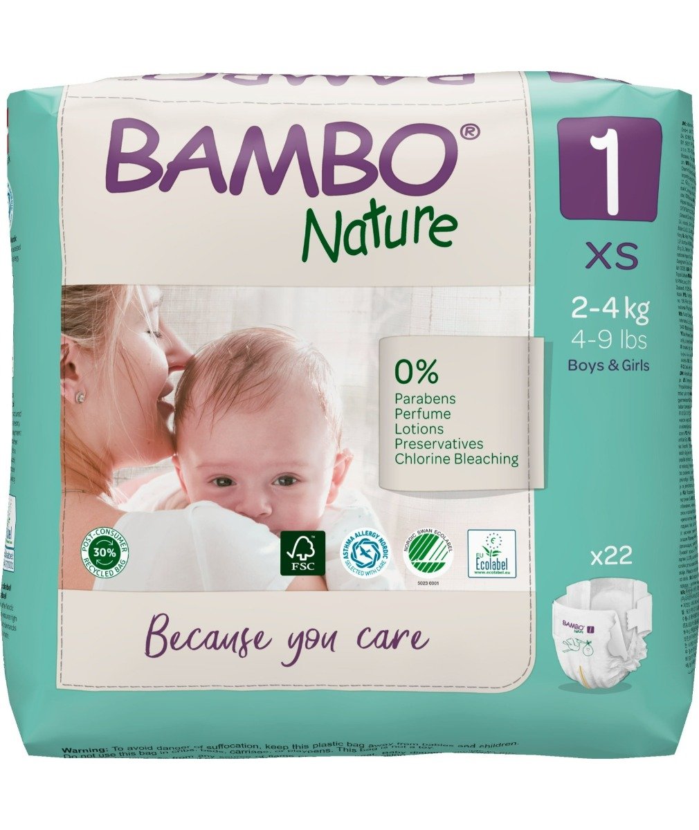 Bambo Nature Tape Diapers XS, 22 Count, Pack of 1 Bambo Nature Tape Diapers XS, 22 Count, Pack of 1