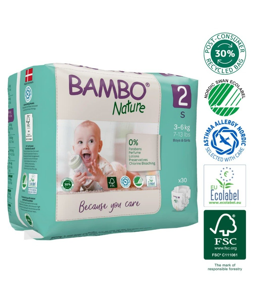 Bambo Nature Tape Diapers Small, 30 Count, Pack of 1 Bambo Nature Tape Diapers Small, 30 Count, Pack of 1