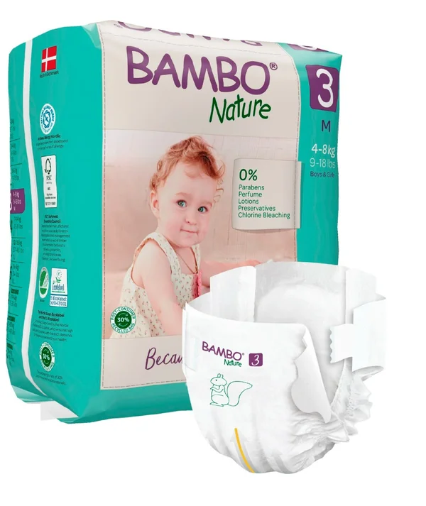 Bambo Nature Tape Diapers Medium, 28 Count