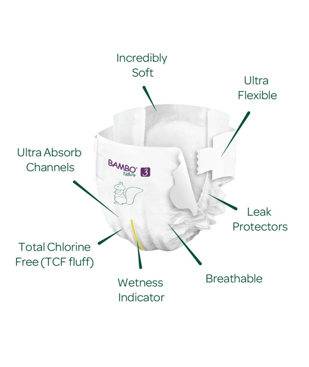 Bambo Nature Tape Diapers Medium, 28 Count, Pack of 1 Bambo Nature Tape Diapers Medium, 28 Count, Pack of 1