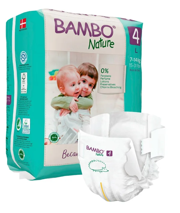 Bambo Nature Tape Diapers Large, 24 Count