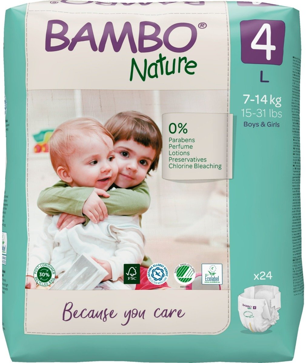 Bambo Nature Tape Diapers Large, 24 Count, Pack of 1 Bambo Nature Tape Diapers Large, 24 Count, Pack of 1