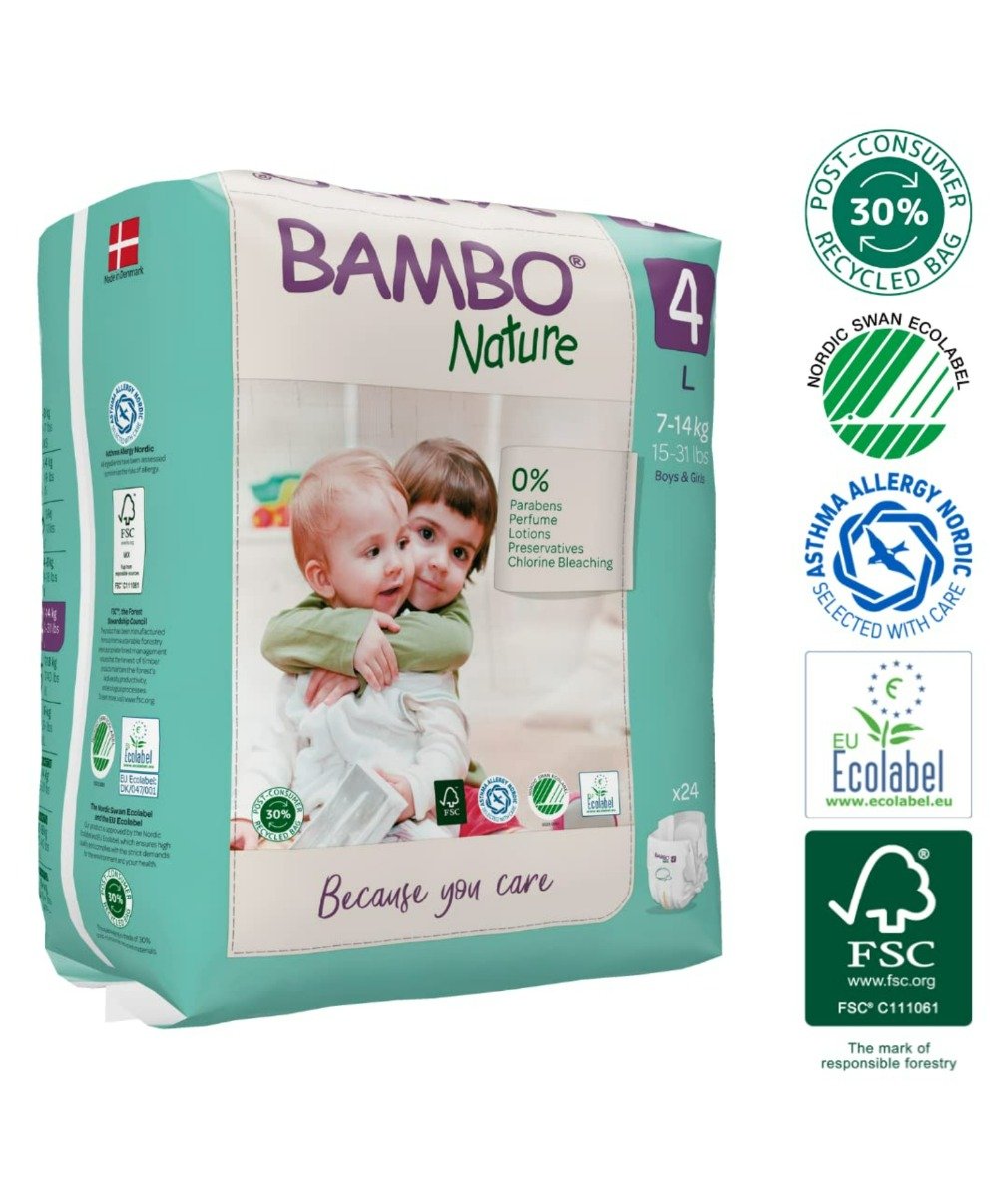 Bambo Nature Tape Diapers Large, 24 Count, Pack of 1 Bambo Nature Tape Diapers Large, 24 Count, Pack of 1