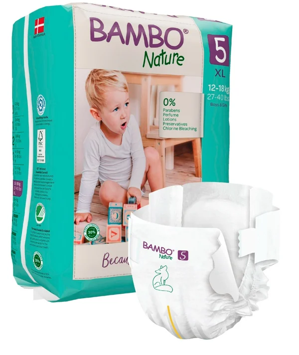 Bambo Nature Tape Diapers XL, 22 Count