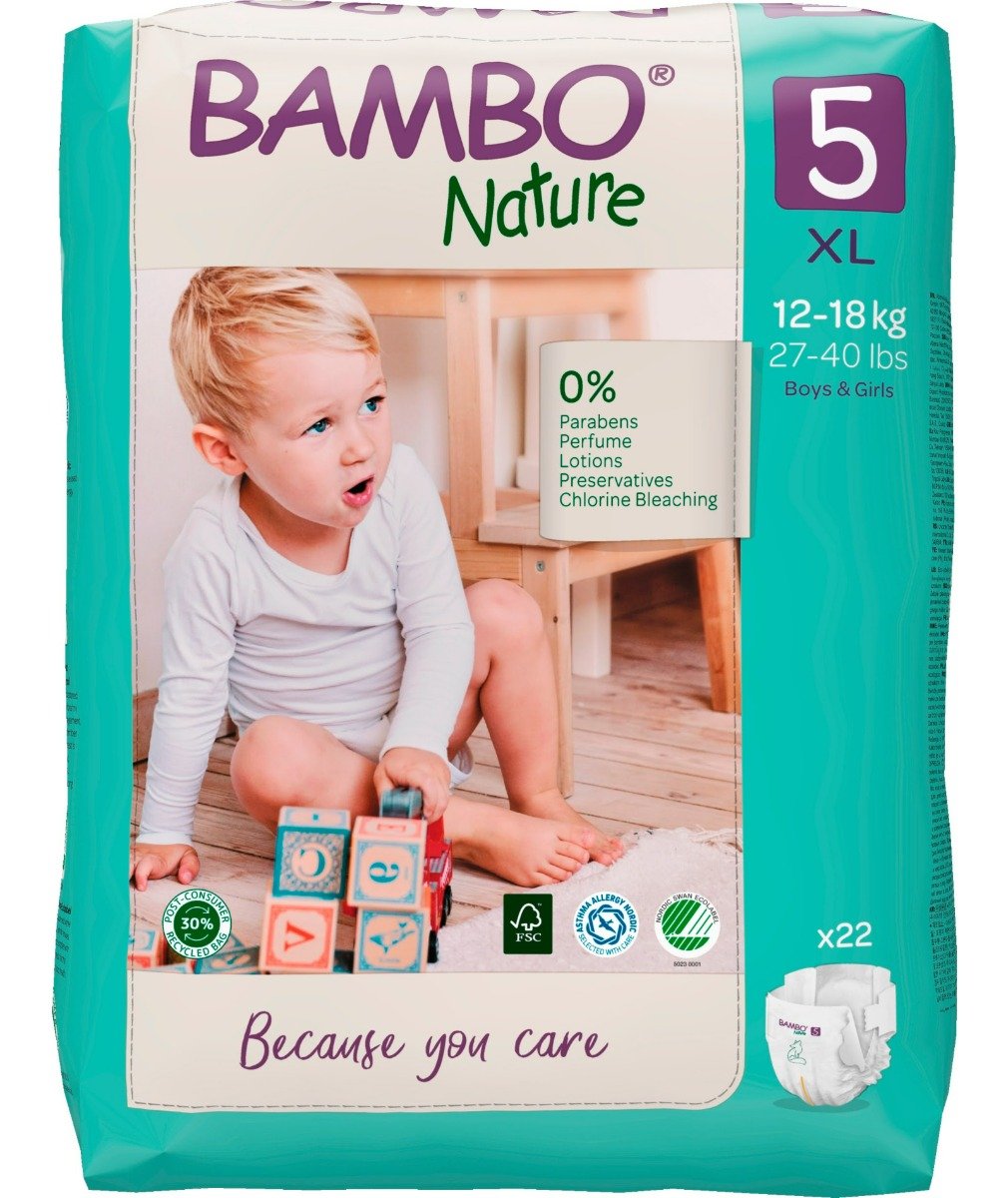 Bambo Nature Tape Diapers XL, 22 Count, Pack of 1 Bambo Nature Tape Diapers XL, 22 Count, Pack of 1