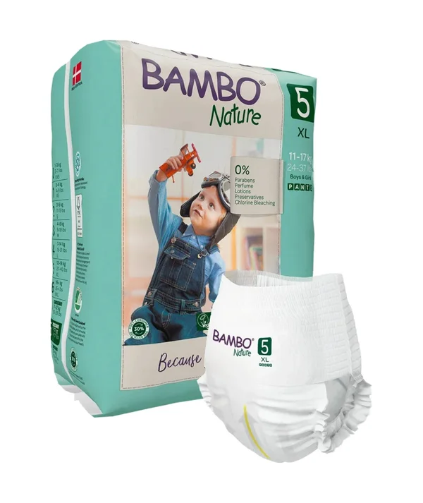 Bambo Nature Pant Diapers XL, 19 Count