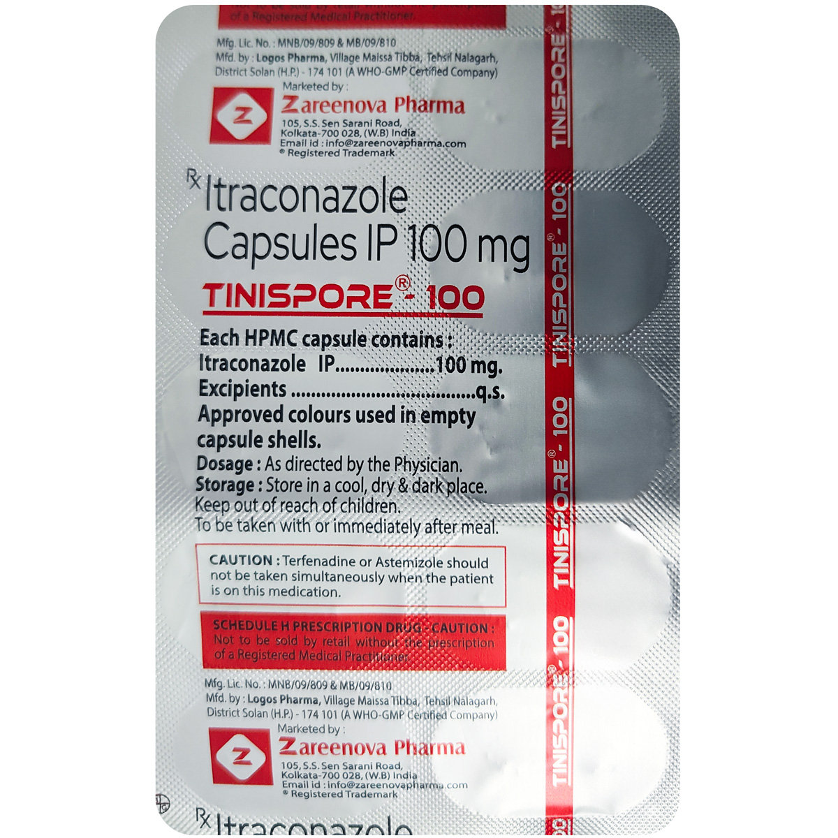 Tinispore-100 Capsule 10's, Pack of 10 CAPSULES Tinispore-100 Capsule 10's, Pack of 10 CAPSULES