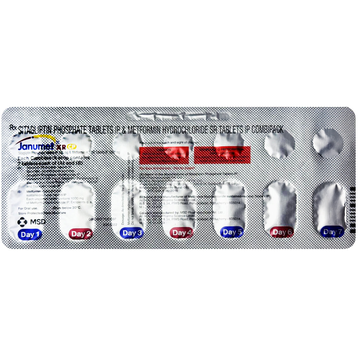 Janumet XR CP Combipack Tablet 7's, Pack of 1 Janumet XR CP Combipack Tablet 7's, Pack of 1