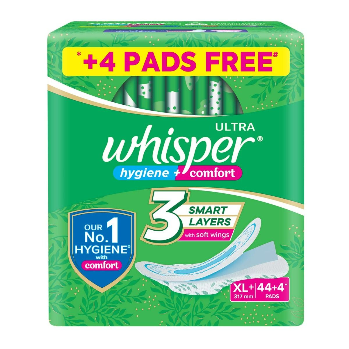 Buy Whisper Ultra Clean Sanitary Pads XL+, 48 Count (44+4 Pads Free) Online