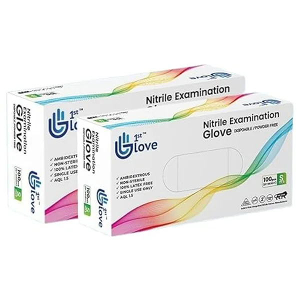 1St Glove Nitrile P/F Disposab Medi Gloves-L, 100 Count, Pack of 100