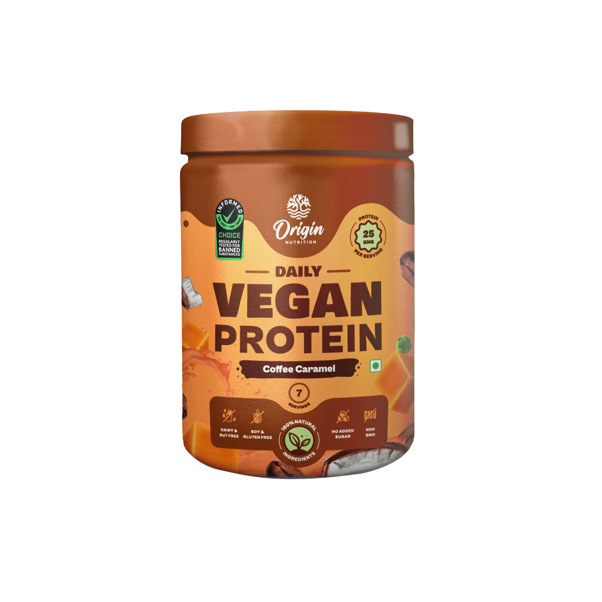 Origin Nutrition 100 Natural Vegan Protein Coffee Caramel Flavour