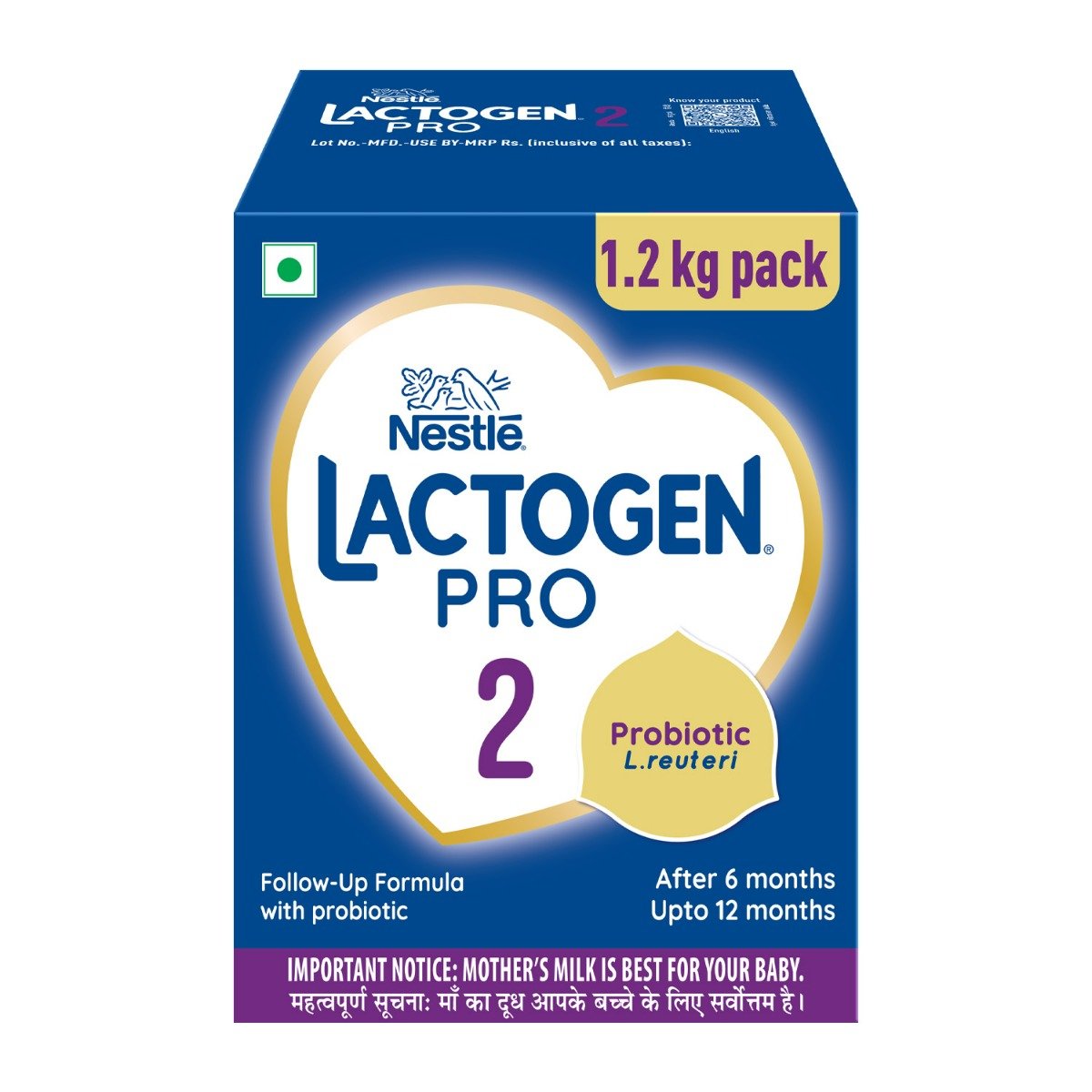 Nestle Lactogen Pro 2 Powder, Follow-Up Formula with Probiotic, Infant, After 6 Months Up to 12 Months, Bag-in-Box Pack, 1.2kg (3x400gm), Pack of 1 Nestle Lactogen Pro 2 Powder, Follow-Up Formula with Probiotic, Infant, After 6 Months Up to 12 Months, Bag-in-Box Pack, 1.2kg (3x400gm), Pack of 1
