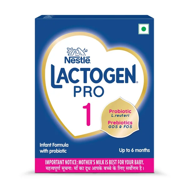 Lactogen Pro 1 Powder, Infant Formula Up To 6 Months With Probiotic And Prebiotics, Bag-In-Box Pack, 400gm, Pack of 1