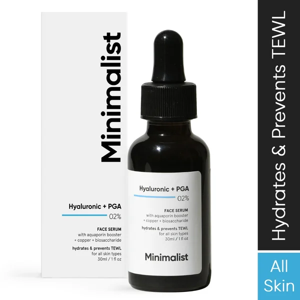 Minimalist 02% Hyaluronic Acid + PGA Face Serum 30 ml | Intense Hydration and Improves Skin Glow, Pack of 1