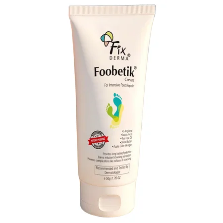 Fixderma Foobetik Foot Cream, 50 gm | Diabetic, Dry & Crack Heel, Moisturizes & RePAir Feet