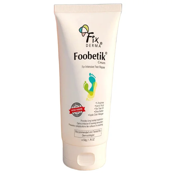 Fixderma Foobetik Foot Cream for Diabetic, 100gm - Dry & Crack Heel, Moisturizes & Repair Feet