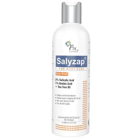 Fixderma 2% Salicylic Acid Salyzap Body Wash, 200 ml | Acne On Back, Shoulders, Arms