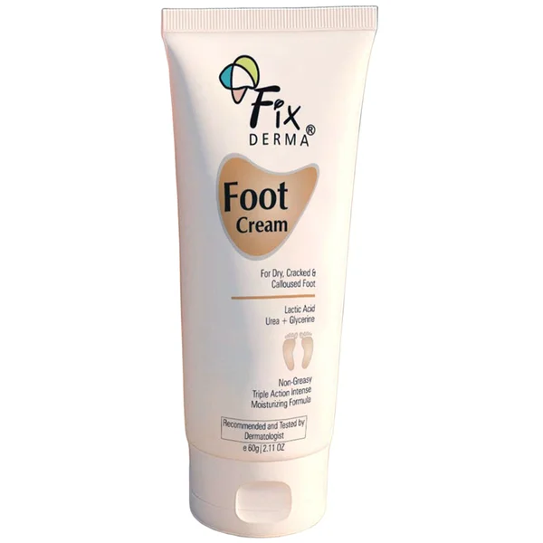 Fixderma Foot Cream Moisturizes, 60ml - Soothes & Repair Dry, Cracked Heal & Calloused Foot Skin
